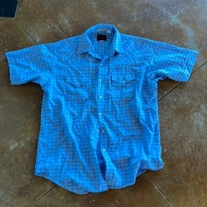 Western pearl snap button up.  Short sleeve